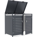 Abri cache-poubelle en acier galvanisé anthracite pour 2 containers 240L - X-METAL