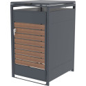 Abri cache-poubelle en acier galvanisé aspect bois pour container 240L - X-METAL