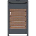 Abri cache-poubelle en acier galvanisé aspect bois pour container 240L - X-METAL