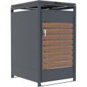 Abri cache-poubelle en acier galvanisé aspect bois pour container 240L - X-METAL