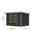 Abri de jardin en bois anthracite 19mm - acier gris - 6,4m² Jupiter 4C – Karibu