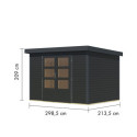 Abri de jardin en bois anthracite 19mm - acier anthracite - 6,4m² Jupiter 4C – Karibu