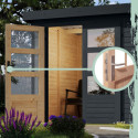 Abri de jardin en bois anthracite 19mm - acier anthracite - 6,4m² Jupiter 4C – Karibu