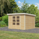 Abri de jardin en bois brut 19mm - acier blanc - 7,2m² Jupiter 5A – Karibu