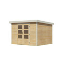 Abri de jardin en bois brut 19mm - acier blanc - 7,2m² Jupiter 5A – Karibu