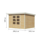 Abri de jardin en bois brut 19mm - acier blanc - 7,2m² Jupiter 5A – Karibu