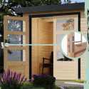 Abri de jardin en bois brut 19mm - acier blanc - 7,2m² Jupiter 5A – Karibu