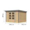 Abri de jardin en bois brut 19mm - acier gris - 7,2m² Jupiter 5A – Karibu