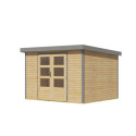 Abri de jardin en bois brut 19mm - acier gris - 7,2m² Jupiter 5A – Karibu