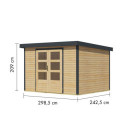 Abri de jardin en bois brut 19mm - acier anthracite - 7,2m² Jupiter 5A – Karibu