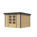 Abri de jardin en bois brut 19mm - acier anthracite - 7,2m² Jupiter 5A – Karibu