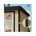 Abri de jardin en bois gris terre 19mm - acier anthracite - 7,2m² Jupiter 5B – Karibu