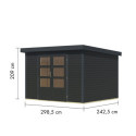 Abri de jardin en bois anthracite 19mm - acier anthracite - 7,2m² Jupiter 5B – Karibu