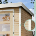 Abri de jardin en bois gris clair 19mm - acier blanc - 7,2m² Jupiter 5B – Karibu