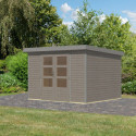 Abri de jardin en bois gris clair 19mm - acier gris - 7,2m² Jupiter 5B – Karibu	