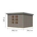 Abri de jardin en bois gris clair 19mm - acier gris - 7,2m² Jupiter 5B – Karibu	