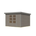 Abri de jardin en bois gris clair 19mm - acier gris - 7,2m² Jupiter 5B – Karibu	