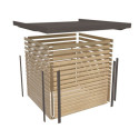 Abri de jardin en bois gris clair 19mm - acier gris - 7,2m² Jupiter 5B – Karibu	
