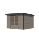 Abri de jardin en bois gris clair 19mm - acier anthracite - 7,2m² Jupiter 5B – Karibu