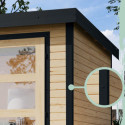 Abri de jardin en bois gris clair 19mm - acier anthracite - 7,2m² Jupiter 5B – Karibu