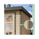 Abri de jardin en bois brut 19mm - acier gris - 4,45m² Jupiter 2A + appentis 235cm – Karibu