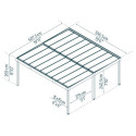 Carport 36,2m² en aluminium noir et polycarbonate 10mm Oslo - Canopia by Palram