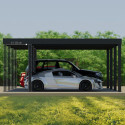 Carport 36,2m² en aluminium noir et polycarbonate 10mm Oslo - Canopia by Palram