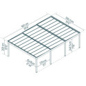 Carport 53,7m² en aluminium noir et polycarbonate 10mm Oslo - Canopia by Palram
