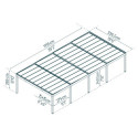 Carport 71,3m² en aluminium noir et polycarbonate 10mm Oslo - Canopia by Palram