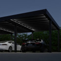Carport 71,3m² en aluminium noir et polycarbonate 10mm Oslo - Canopia by Palram