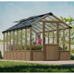 Serre en bois et polycarbonate transparent 12m² Natura - Canopia by Palram