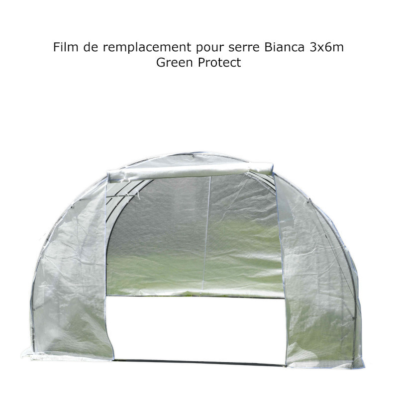 Film de remplacement complet pour serre tunnel maraîchère 3x6m BIANCA couverture PE armé - Green Protect