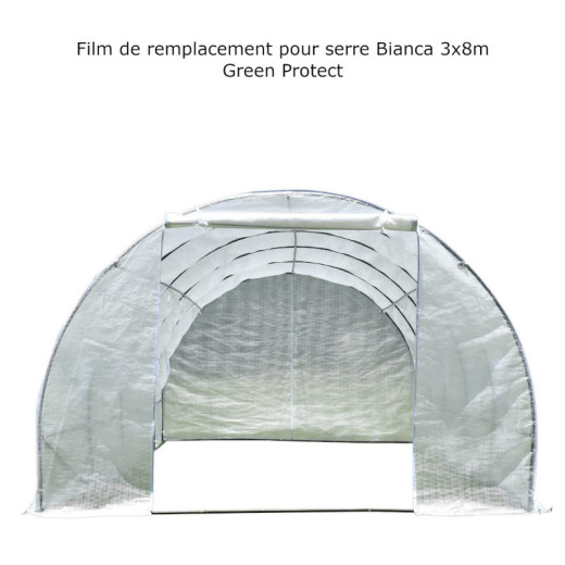 Film de remplacement complet pour serre tunnel maraîchère 3x8m BIANCA couverture PE armé - Green Protect