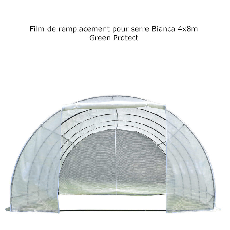 Film de remplacement complet pour serre tunnel maraîchère 4x8m BIANCA couverture PE armé - Green Protect
