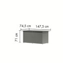 Coffre de rangement 1,10m² en métal gris avec plancher Himalia 1 - Karibu