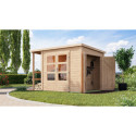 Abri de jardin multifonctions en bois brut 6m² avec armoire intégrée – Karibu