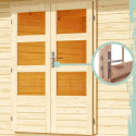 Abri de jardin multifonctions en bois brut 6m² avec armoire intégrée – Karibu