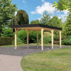 Carport en bois lamellé-collé 15,22m² Leimholz 1 – KARIBU