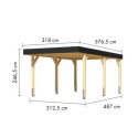 Carport en bois lamellé-collé 15,22m² Leimholz 1 – KARIBU