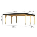 Carport double en bois lamellé-collé 26,88m² Leimholz 1 – KARIBU