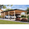 Carport double en bois lamellé-collé 40m² Leimholz 2 – KARIBU