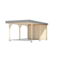 Paroi arrière pour carport simple en bois Leimholz – Karibu