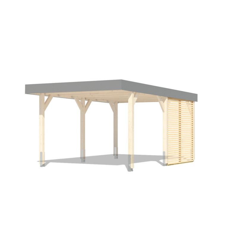 Paroi latérale pour carport simple ou double en bois Leimholz – Karibu