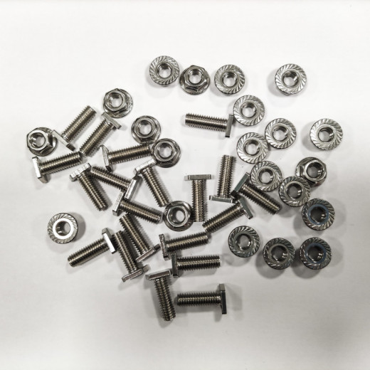 Lot de 50 vis M6x12mm avec écrous pour les serres de jardin Lams