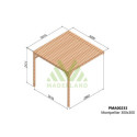 Pergola adossée en bois massif traité et toit semi-couvert 300x300cm Montpellier – Maderland