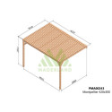 Pergola adossée en bois massif traité et toit semi-couvert 400x300cm Montpellier – Maderland
