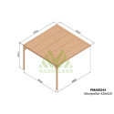 Pergola adossée en bois massif traité et toit semi-couvert 400x400cm Montpellier – Maderland