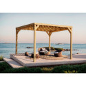 Pergola en bois massif traité et toit semi-couvert 400x300cm Toulouse – Maderland
