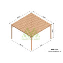 Pergola en bois massif traité et toit semi-couvert 400x400cm Toulouse – Maderland