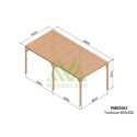 Pergola en bois massif traité et toit semi-couvert 600x300cm Toulouse – Maderland